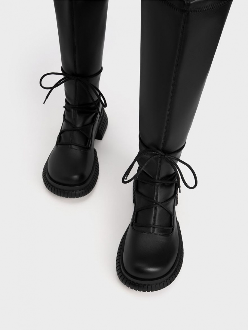 μποτεσ μεχρι το γονατο Charles And Keith Tie-Around μαυρα | 59816-BSMX