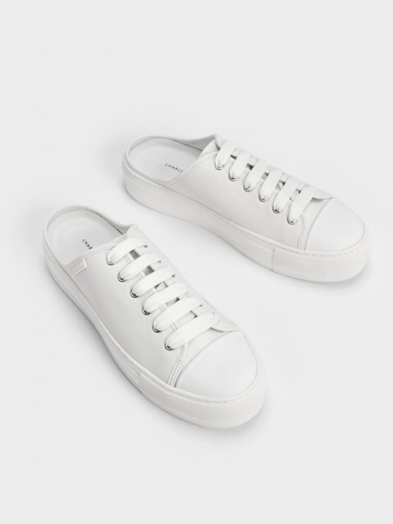 Αθλητικα Παπουτσια χωρισ Κορδονια Charles And Keith δαντελα-Up ασπρα | 13869-LMUW