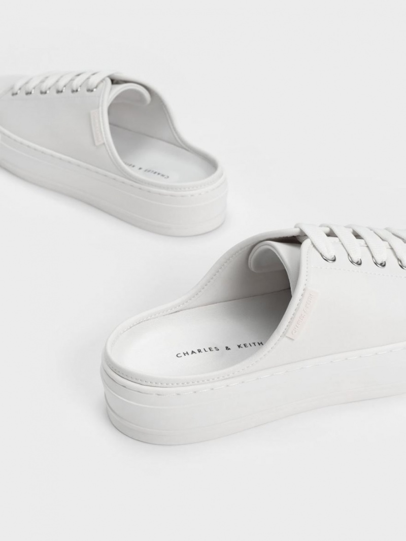 Αθλητικα Παπουτσια χωρισ Κορδονια Charles And Keith δαντελα-Up ασπρα | 13869-LMUW