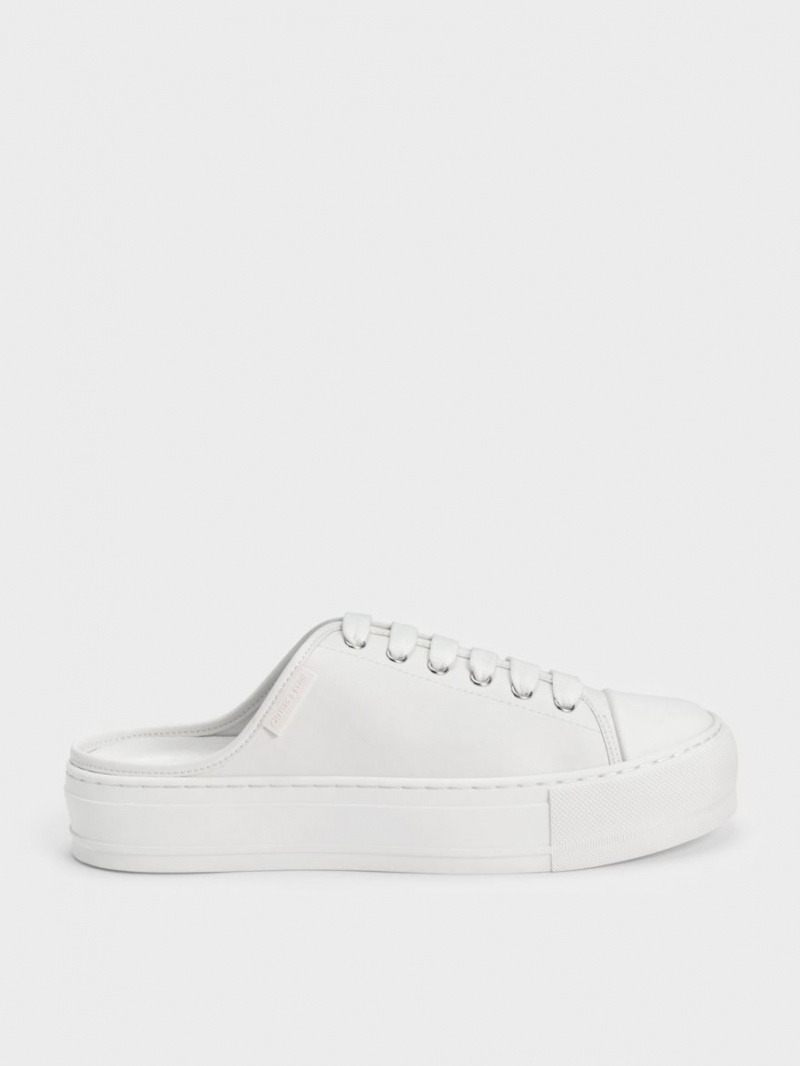 Αθλητικα Παπουτσια χωρισ Κορδονια Charles And Keith δαντελα-Up ασπρα | 13869-LMUW