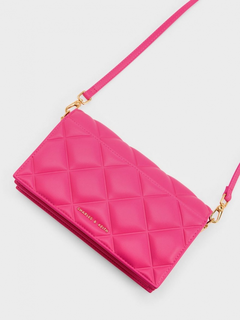 τσάντα clutch Charles And Keith Alcott Scarf Handle Καπιτονέ ροζ | 19452-GJPZ