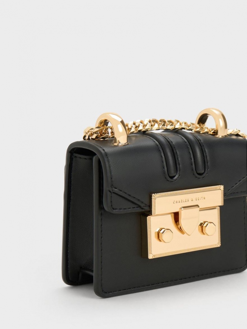 τσάντα clutch Charles And Keith Micro Charm-Embellished μαυρα | 46358-VNCL