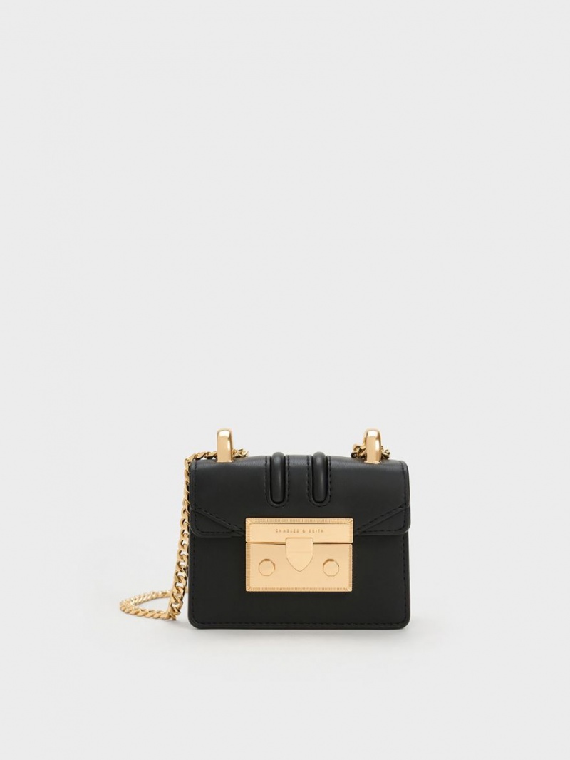 τσάντα clutch Charles And Keith Micro Charm-Embellished μαυρα | 46358-VNCL