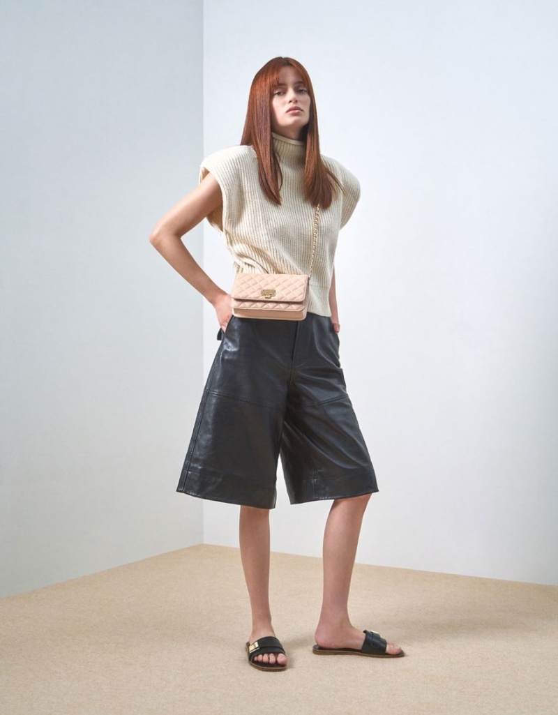 τσάντα clutch Charles And Keith Καπιτονέ Flip-Lock Μπεζ | 43516-DCZA