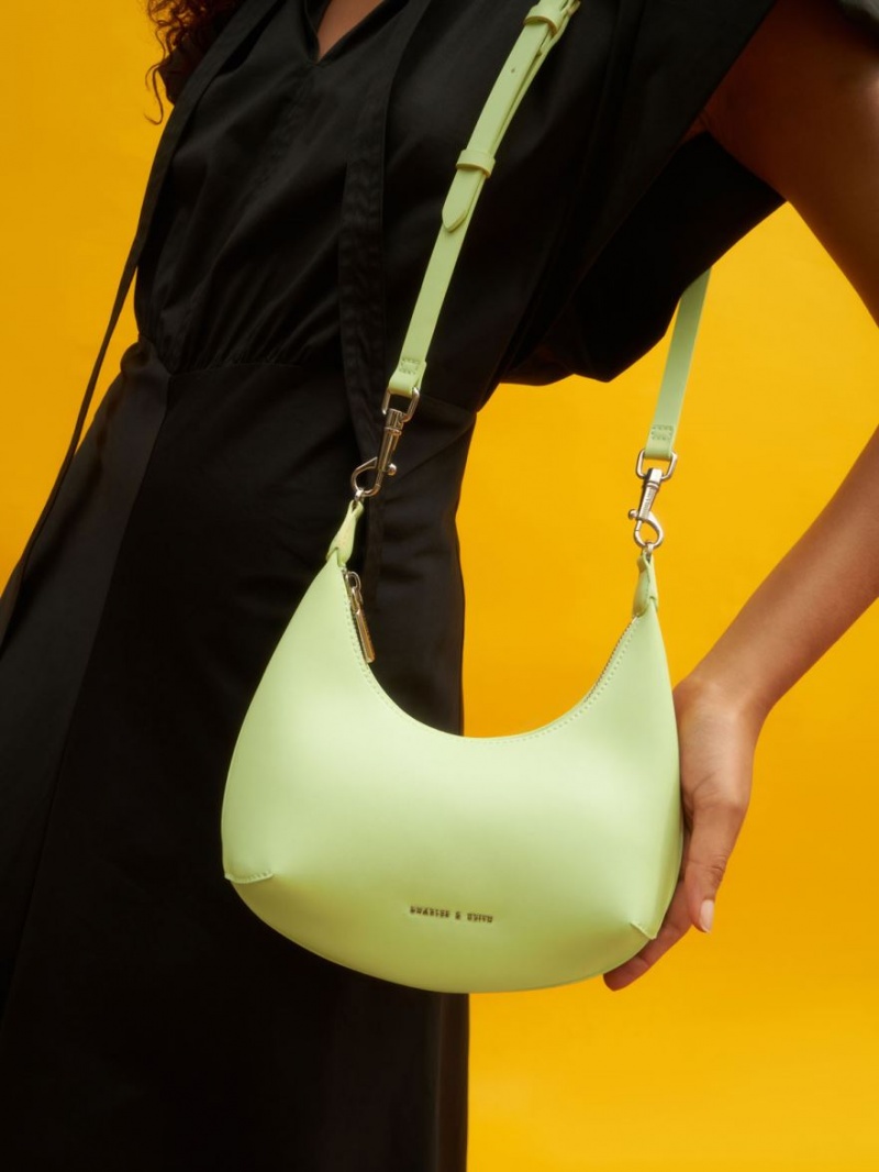 τσάντα hobo Charles And Keith Beaded Handle ανοιχτο πρασινο | 34715-HGAT