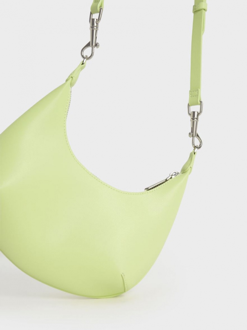 τσάντα hobo Charles And Keith Beaded Handle ανοιχτο πρασινο | 34715-HGAT