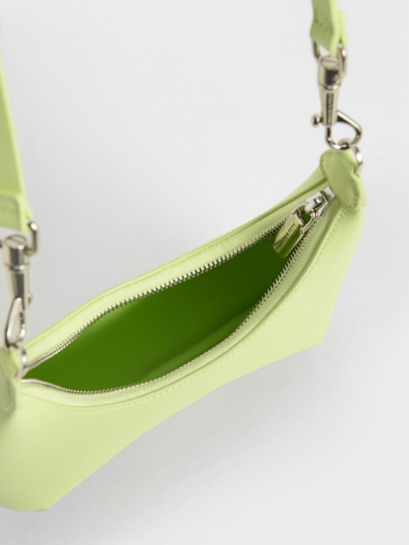 τσάντα hobo Charles And Keith Beaded Handle ανοιχτο πρασινο | 34715-HGAT