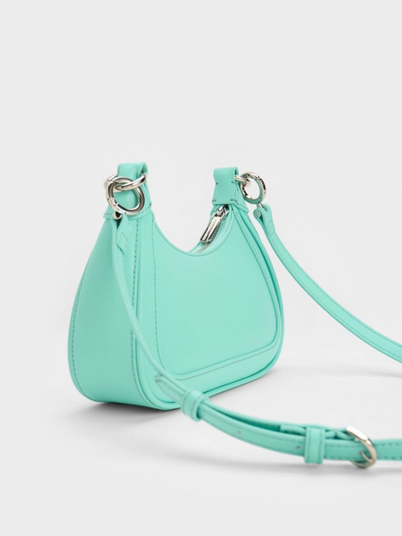 τσάντα hobo Charles And Keith Beaded Handle τυρκουάζ | 43295-BMKV