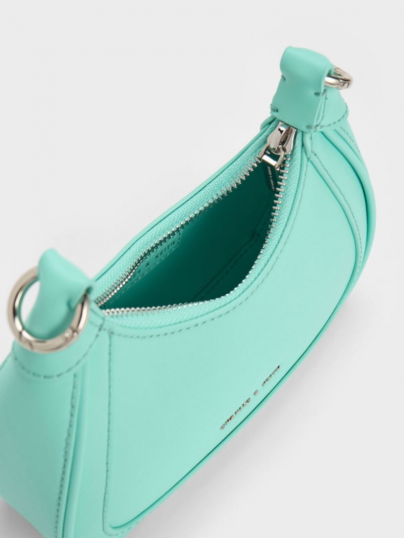 τσάντα hobo Charles And Keith Beaded Handle τυρκουάζ | 43295-BMKV