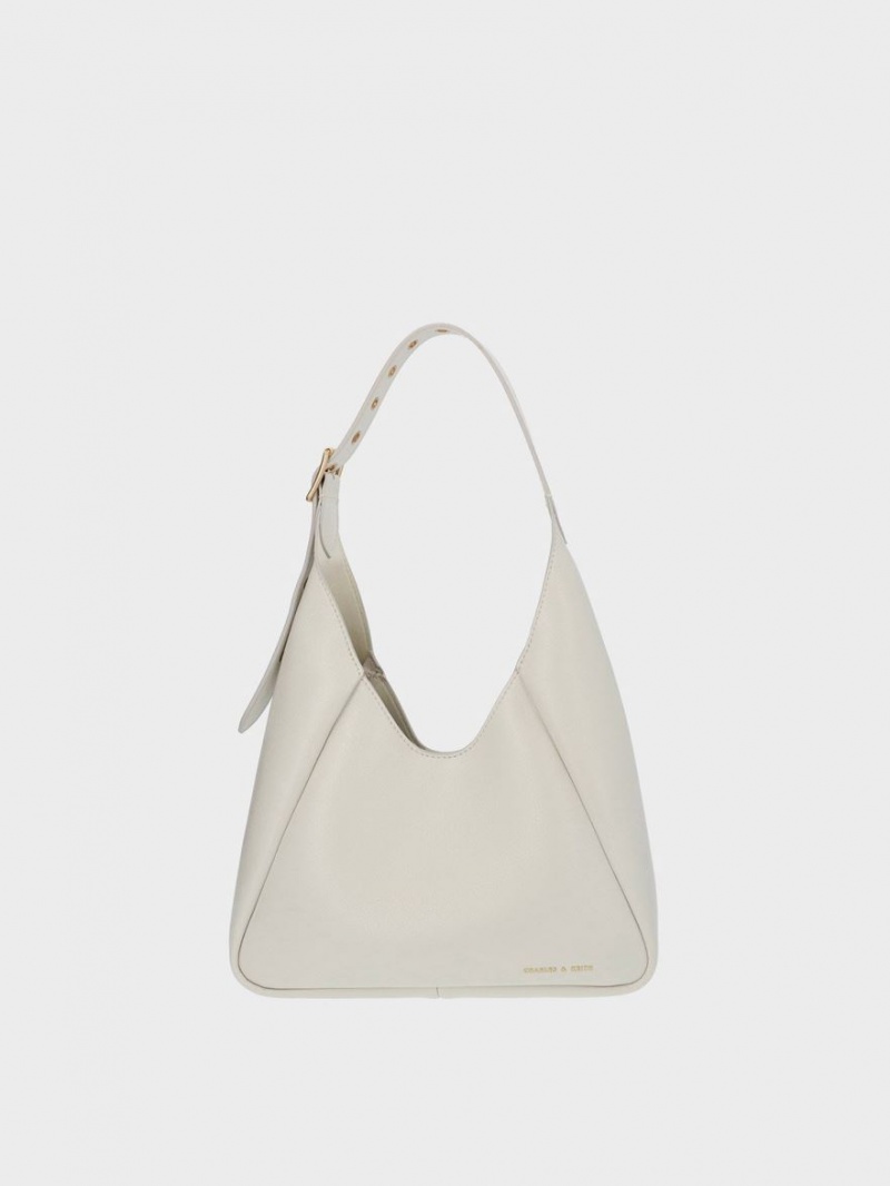 τσάντα hobo Charles And Keith Buzz Large ασπρα | 19304-VYPA
