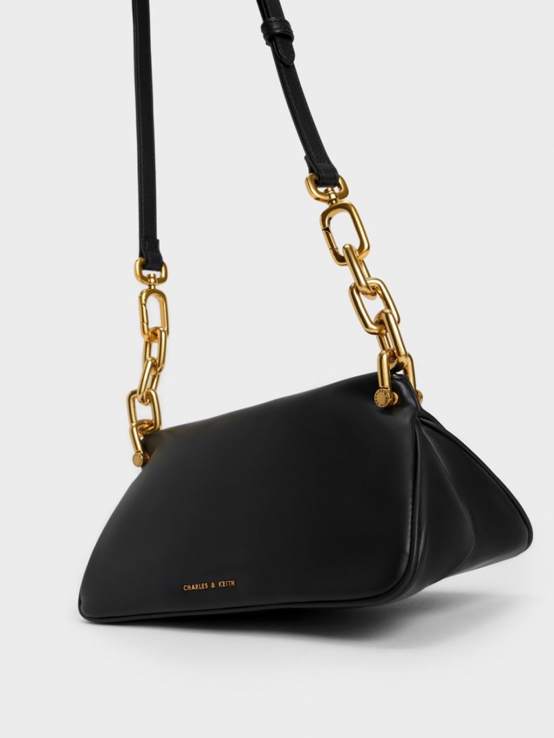 τσάντα hobo Charles And Keith Cleona Braided Handle μαυρα | 38265-TCBV