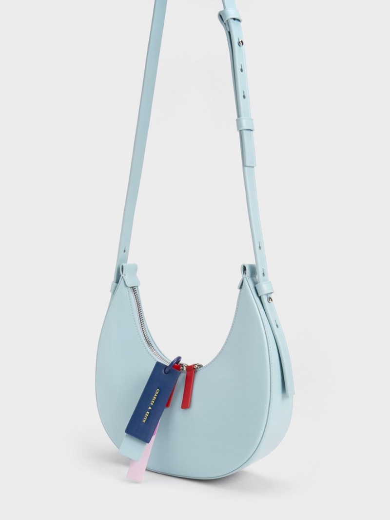 τσάντα hobo Charles And Keith Cockade Crescent μπλε | 61394-IQSH