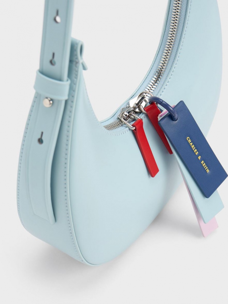 τσάντα hobo Charles And Keith Cockade Crescent μπλε | 61394-IQSH