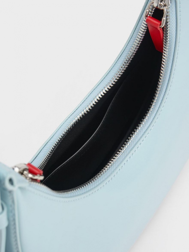 τσάντα hobo Charles And Keith Cockade Crescent μπλε | 61394-IQSH