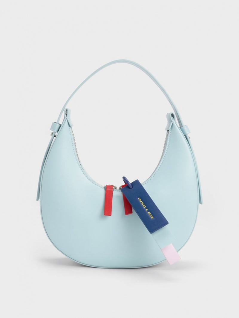 τσάντα hobo Charles And Keith Cockade Crescent μπλε | 61394-IQSH