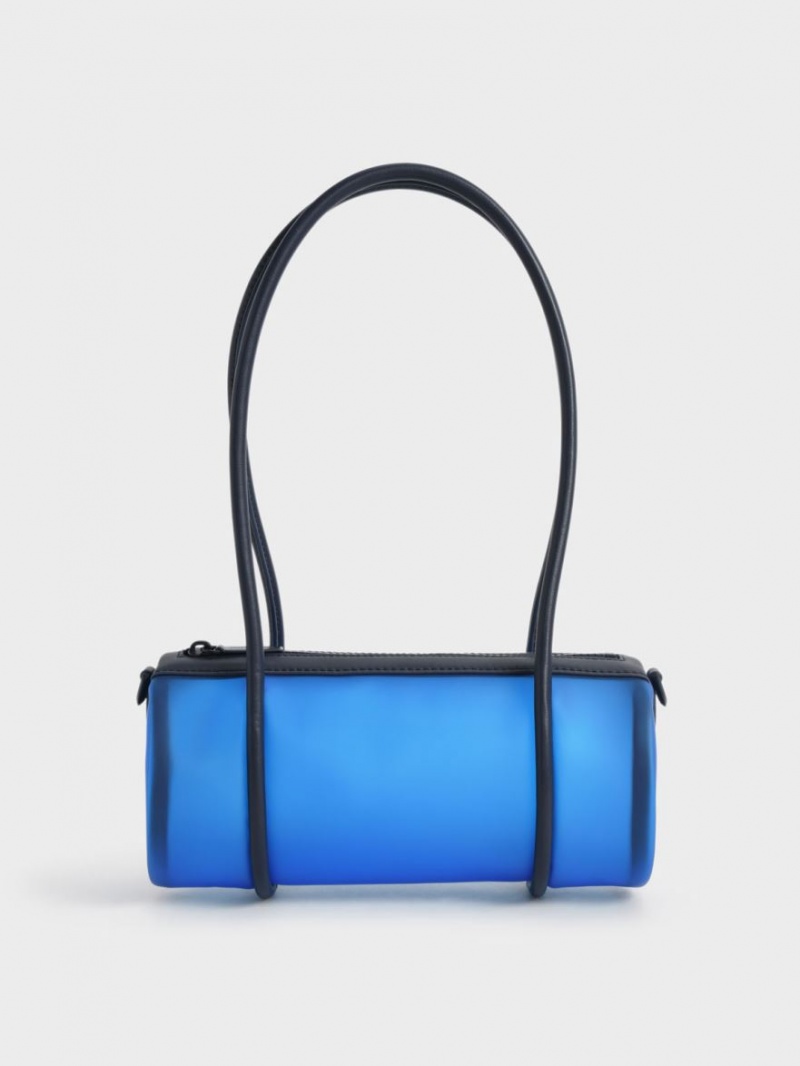 τσάντα hobo Charles And Keith Double Handle μπλε | 54916-IQBR