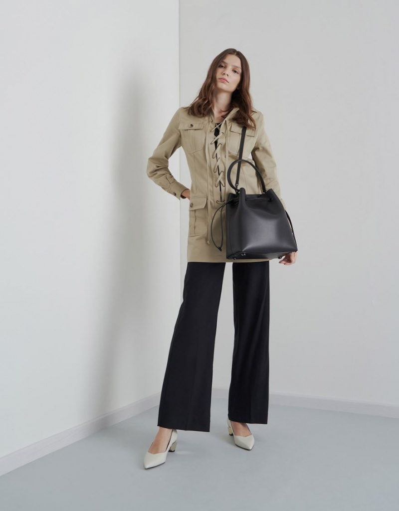τσάντα hobo Charles And Keith Drawstring μαυρα | 01786-LKXA
