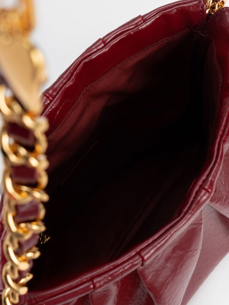 τσάντα hobo Charles And Keith Duo Double Chain μπορντο | 28647-HYWL