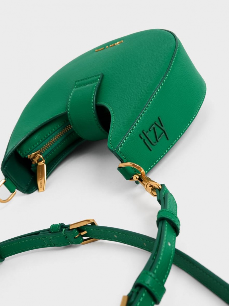 τσάντα hobo Charles And Keith Gabine Belted πρασινο | 04869-PYIH