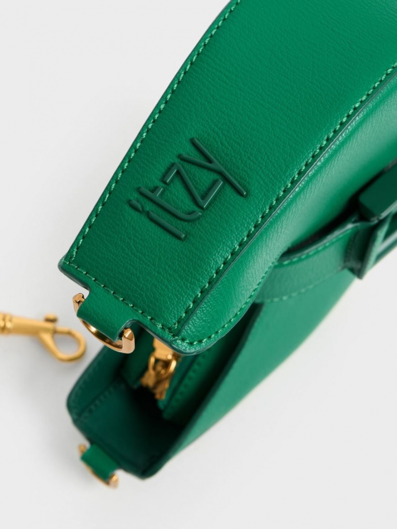 τσάντα hobo Charles And Keith Gabine Belted πρασινο | 04869-PYIH