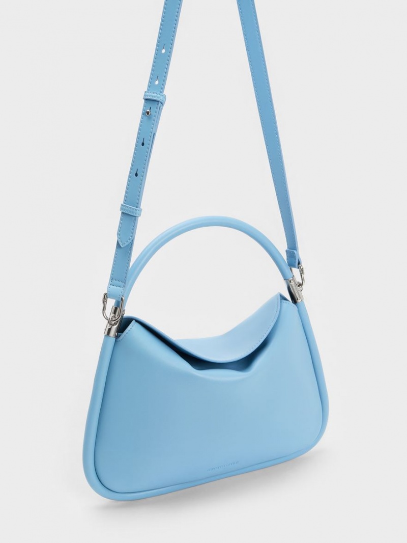 τσάντα hobo Charles And Keith Lara μπλε | 30451-UXMO