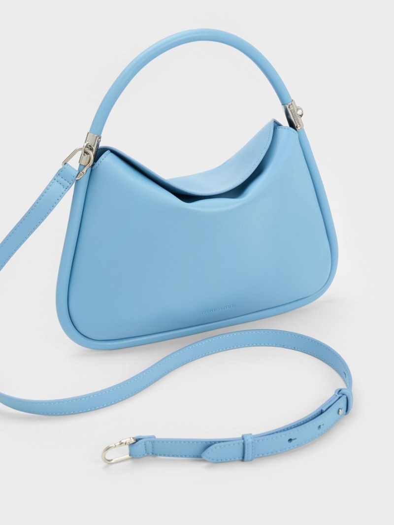 τσάντα hobo Charles And Keith Lara μπλε | 30451-UXMO