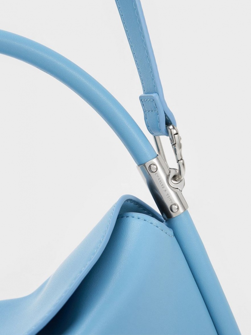τσάντα hobo Charles And Keith Lara μπλε | 30451-UXMO