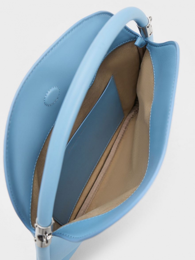 τσάντα hobo Charles And Keith Lara μπλε | 30451-UXMO