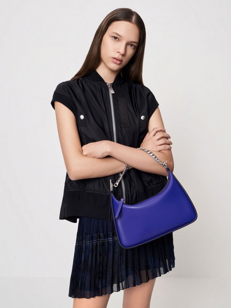 τσάντα hobo Charles And Keith Minta Chain-Link μπλε | 96841-KWBX