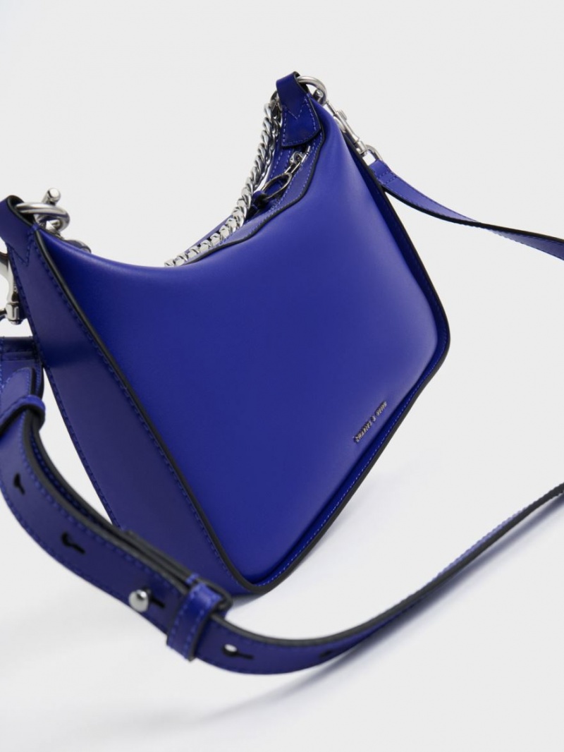 τσάντα hobo Charles And Keith Minta Chain-Link μπλε | 96841-KWBX