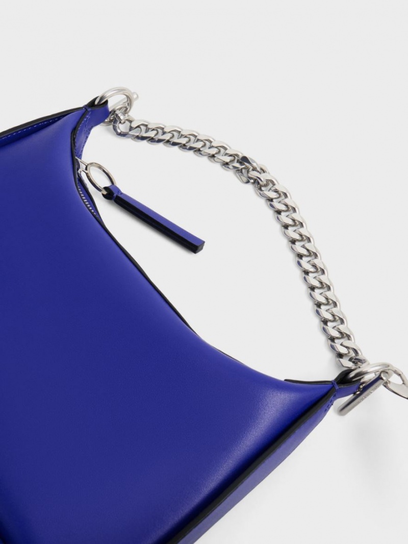 τσάντα hobo Charles And Keith Minta Chain-Link μπλε | 96841-KWBX