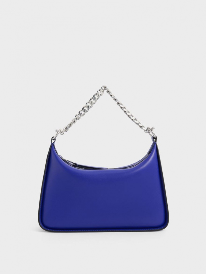 τσάντα hobo Charles And Keith Minta Chain-Link μπλε | 96841-KWBX