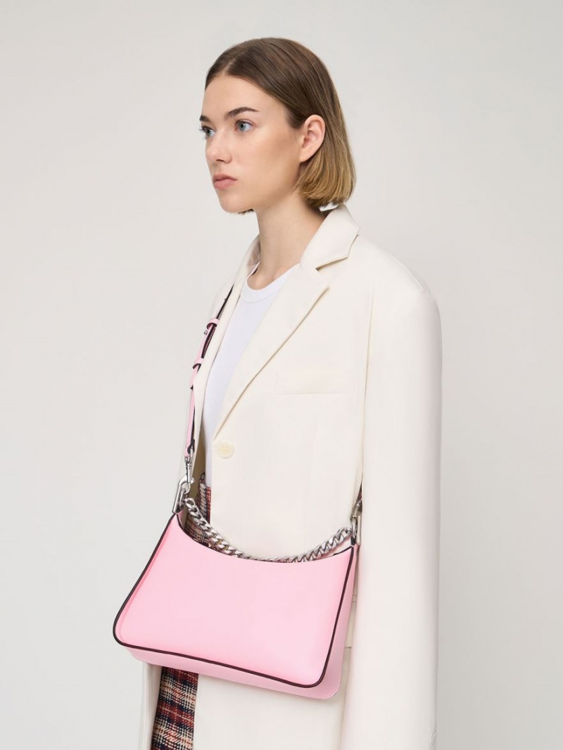 τσάντα hobo Charles And Keith Minta Chain-Link ροζ | 97240-ZLSQ