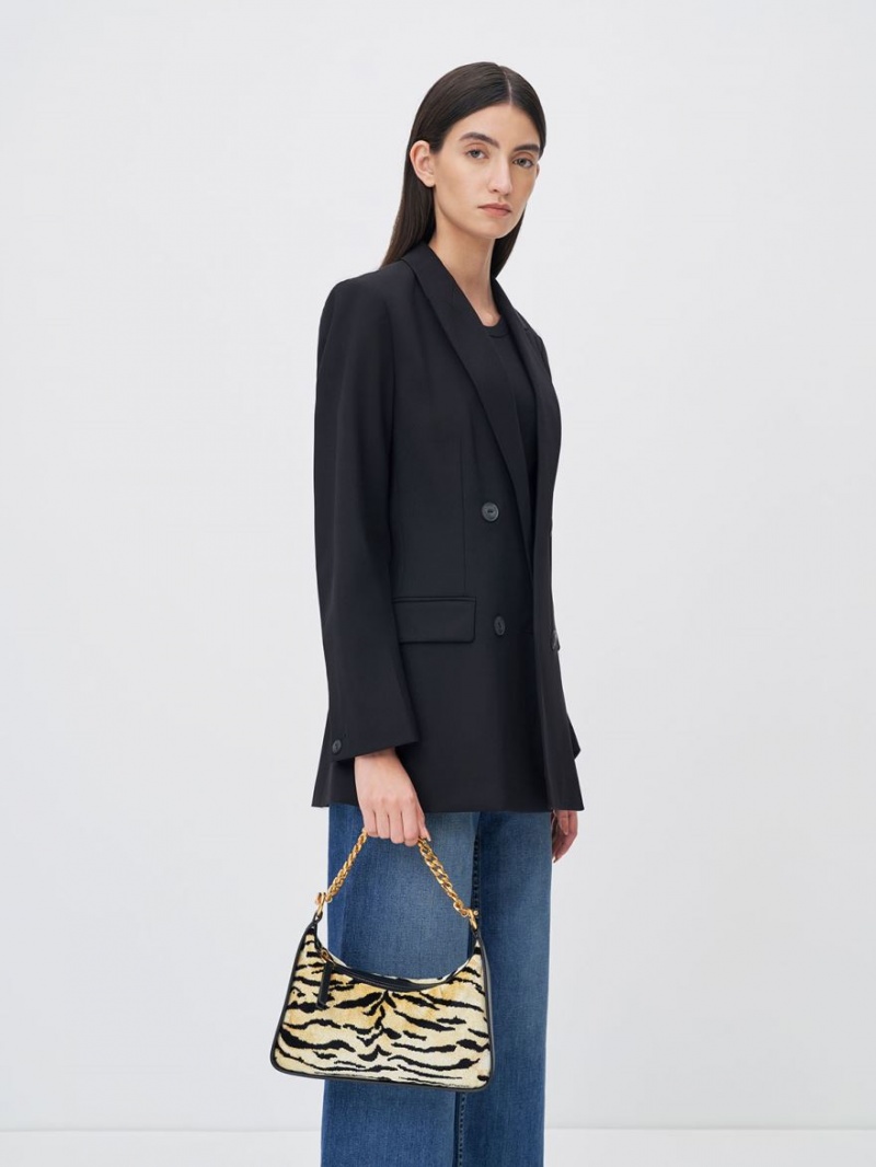 τσάντα hobo Charles And Keith Minta Tiger Print Chain-Link Πολύχρωμο | 34609-KECF