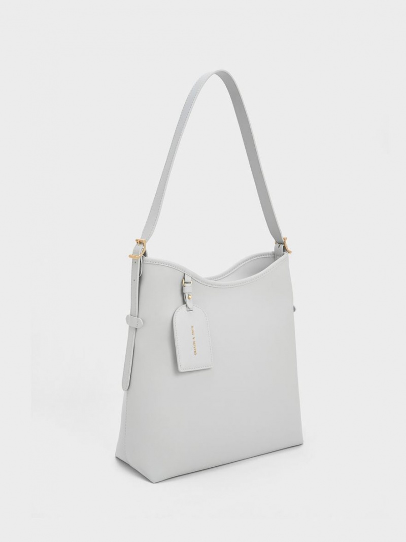 τσάντα hobo Charles And Keith Naomi Slouchy γκρι | 98735-XPVB