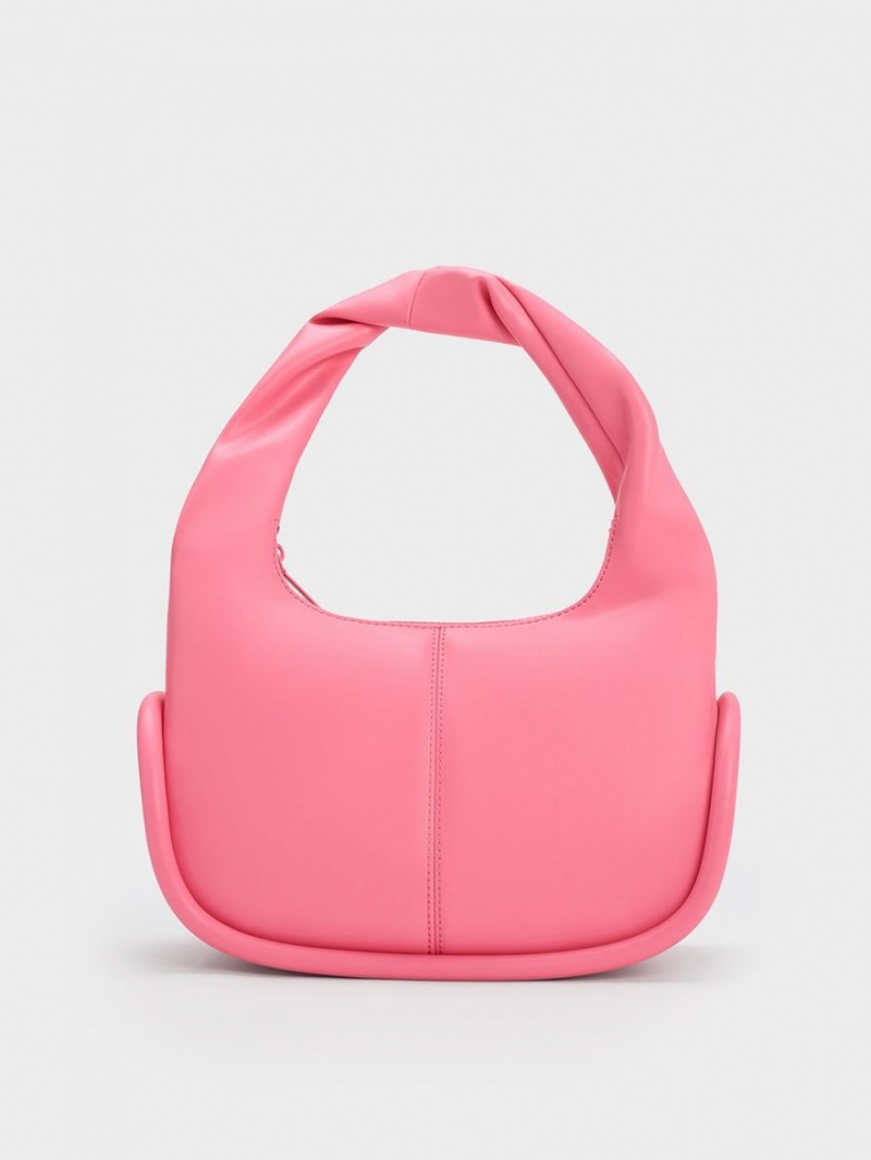 τσάντα hobo Charles And Keith Tubular Slouchy ροζ | 23587-YWRQ