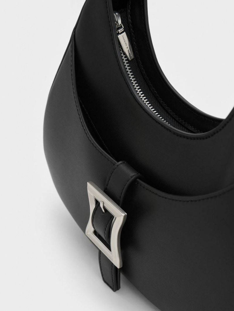 τσάντα hobo Charles And Keith Xanthe μαυρα | 06948-JKSY