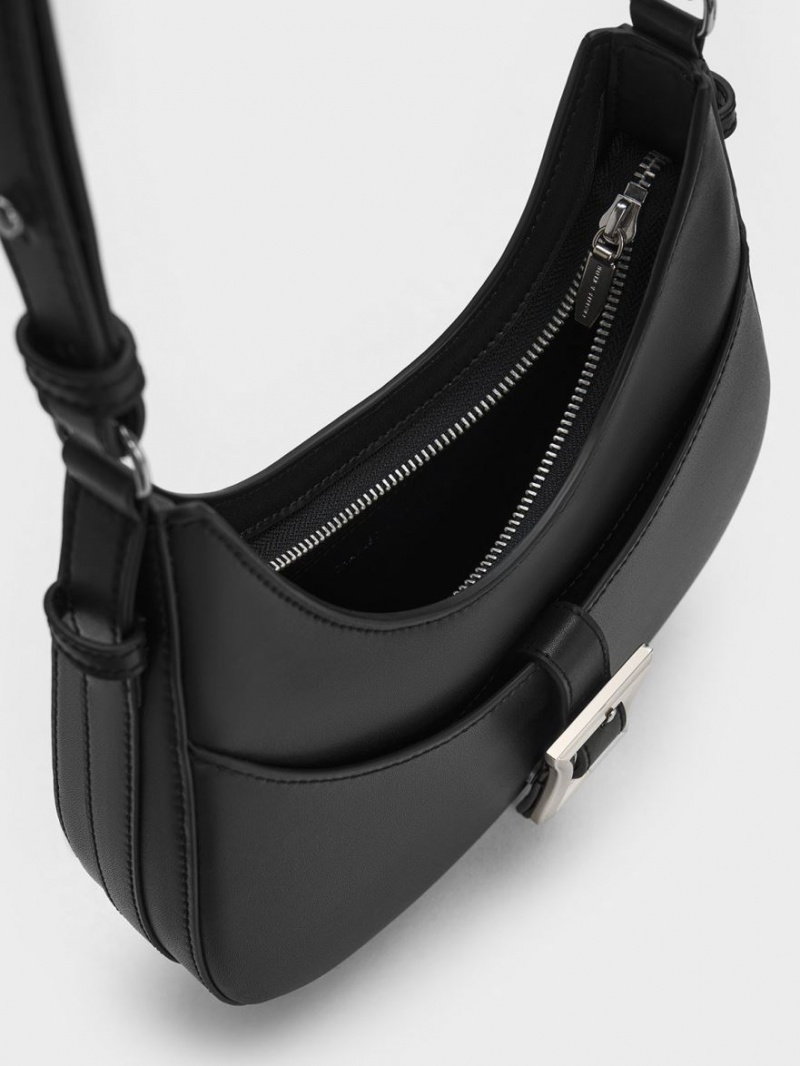 τσάντα hobo Charles And Keith Xanthe μαυρα | 06948-JKSY