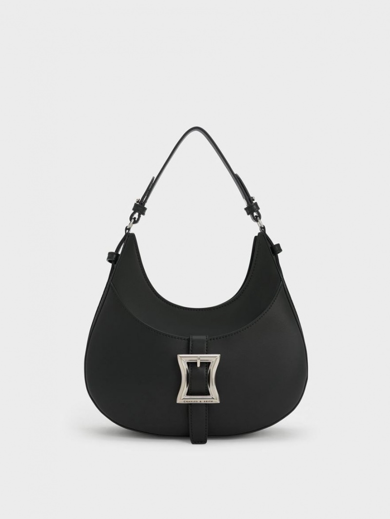 τσάντα hobo Charles And Keith Xanthe μαυρα | 06948-JKSY