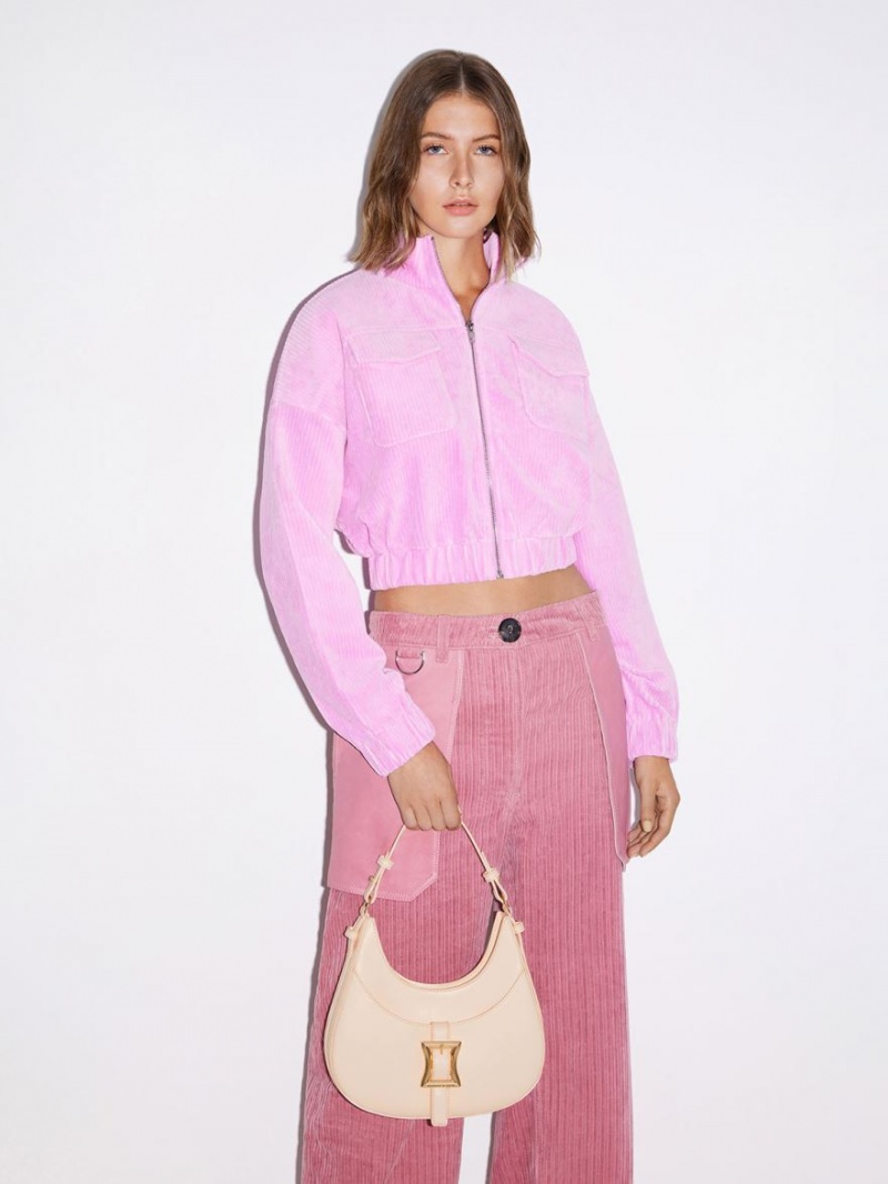 τσάντα hobo Charles And Keith Xanthe Μπεζ | 75328-MUSX