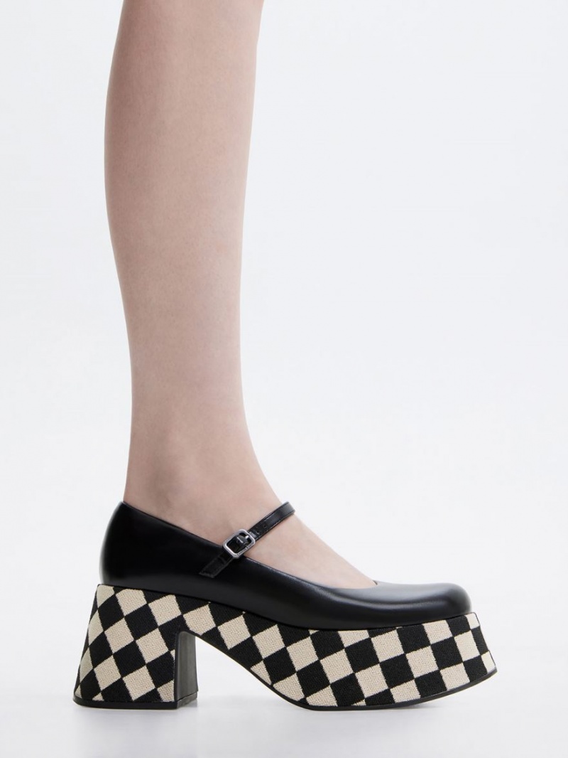 παπουτσια mary jane Charles And Keith Checkered flatforms Πολύχρωμο | 23051-USNI