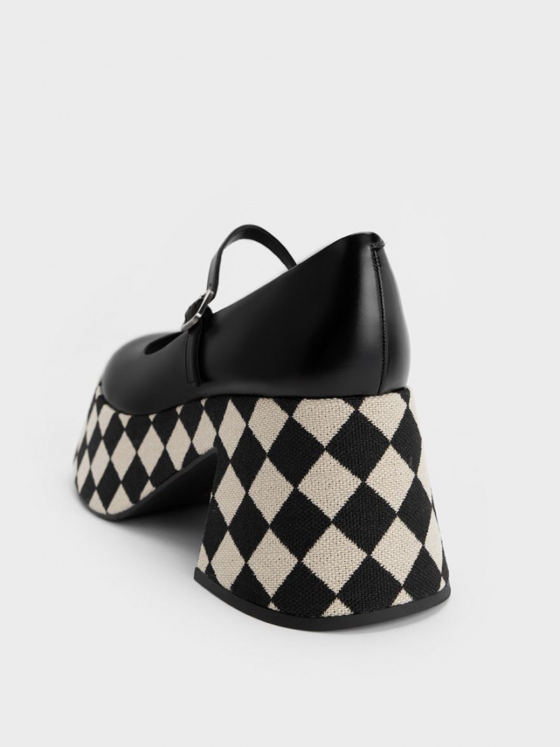 παπουτσια mary jane Charles And Keith Checkered flatforms Πολύχρωμο | 23051-USNI