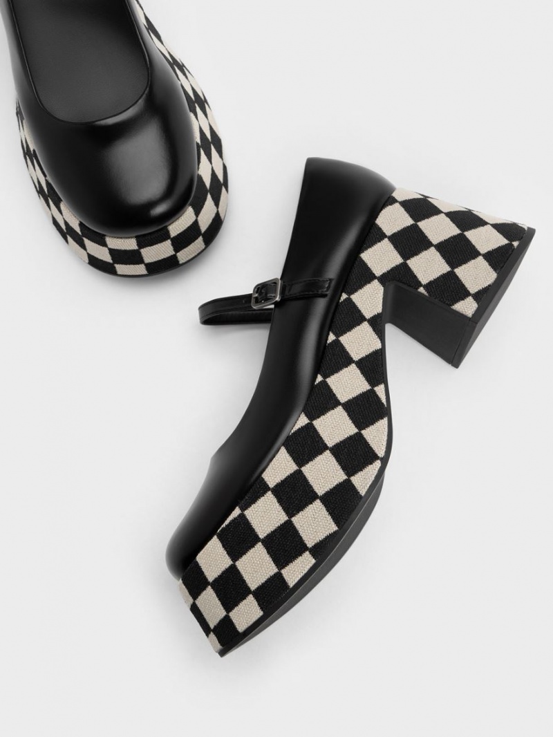παπουτσια mary jane Charles And Keith Checkered flatforms Πολύχρωμο | 23051-USNI
