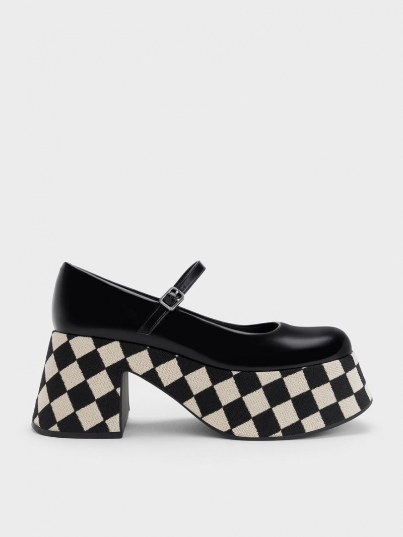 παπουτσια mary jane Charles And Keith Checkered flatforms Πολύχρωμο | 23051-USNI