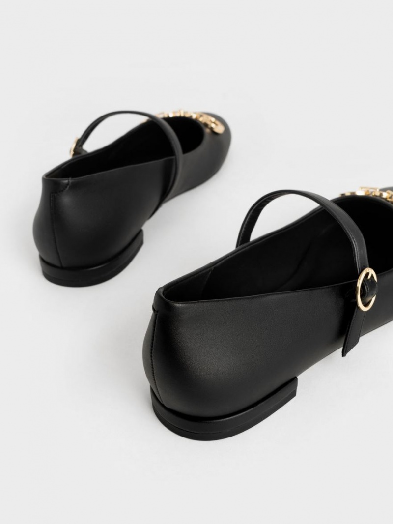 παπουτσια mary jane Charles And Keith Circle Chain-Link μαυρα | 65071-GHDK