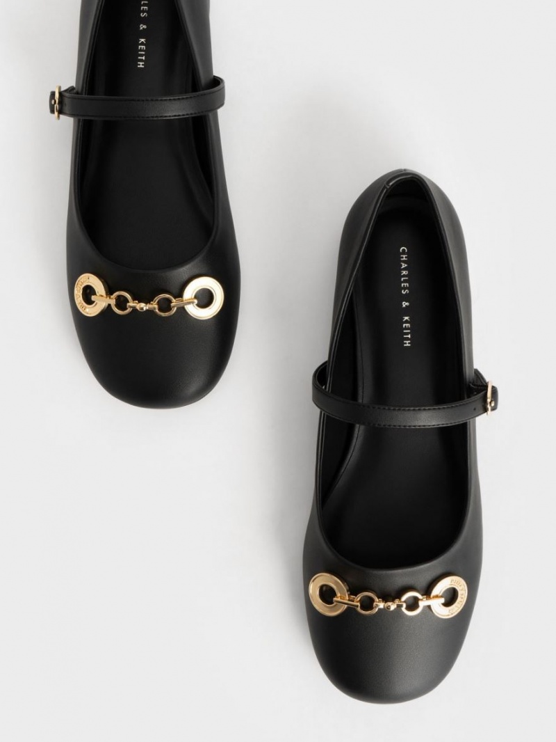 παπουτσια mary jane Charles And Keith Circle Chain-Link μαυρα | 65071-GHDK