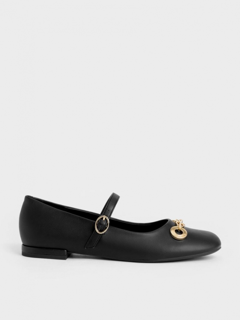 παπουτσια mary jane Charles And Keith Circle Chain-Link μαυρα | 65071-GHDK