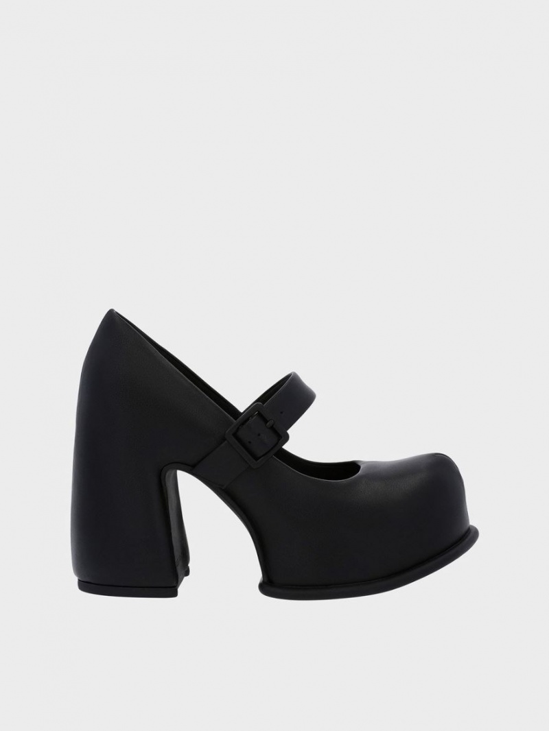 παπουτσια mary jane Charles And Keith Pixie flatforms μαυρα | 60592-QLMG