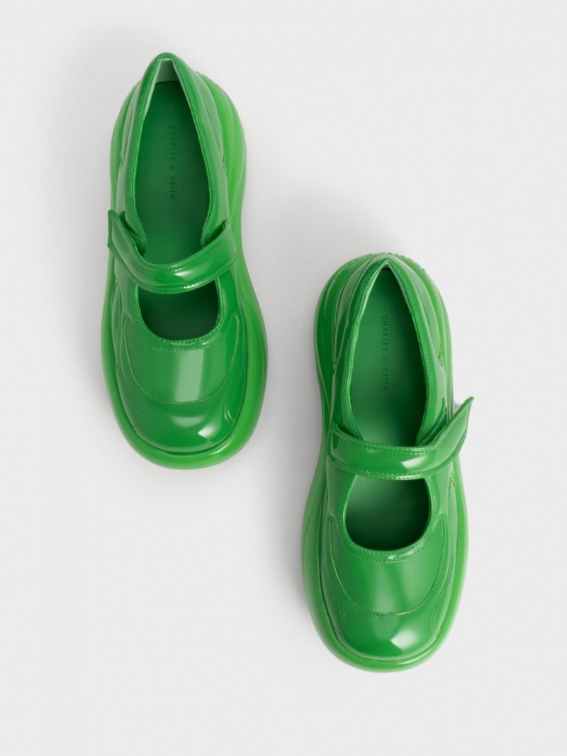 παπουτσια mary jane Charles And Keith Roony λουστρινι πρασινο | 93241-BYXL