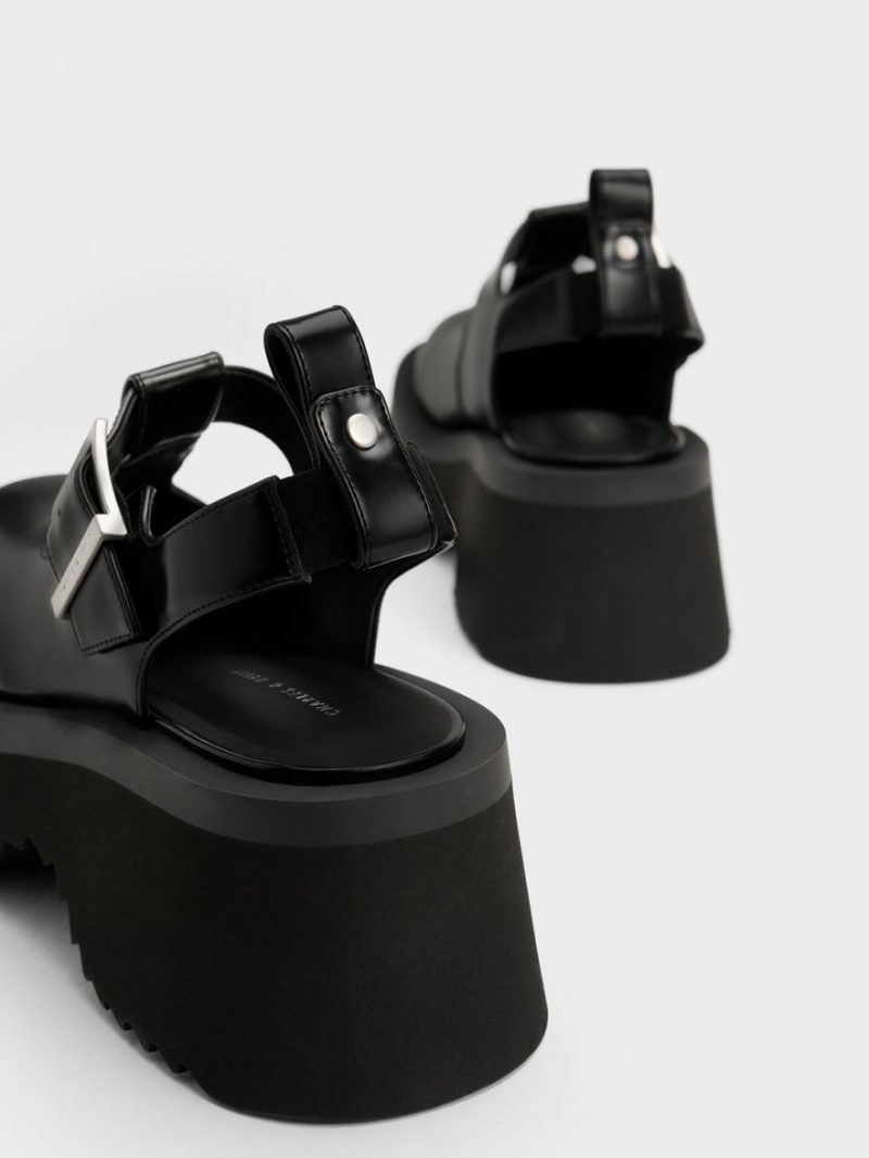 παπουτσια mary jane Charles And Keith Χοντρός Chain Cut-Out μαυρα | 36207-NRFP